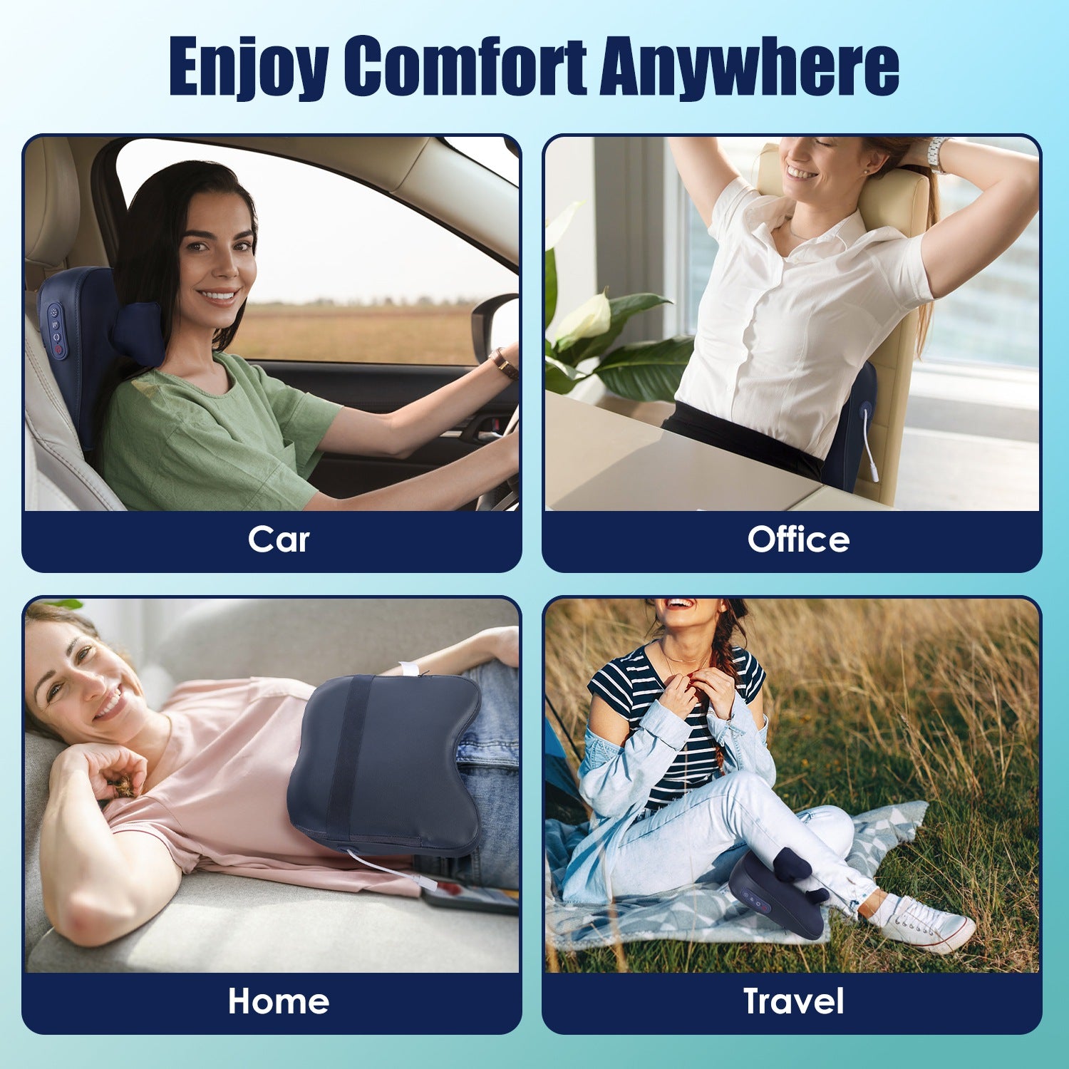 4D Deep Shiatsu Kneading Massager - 6 Nodes, 2 Heating Levels, 3 Intensities - Cordless With Auto Off Timer, Ideal For Neck & Back