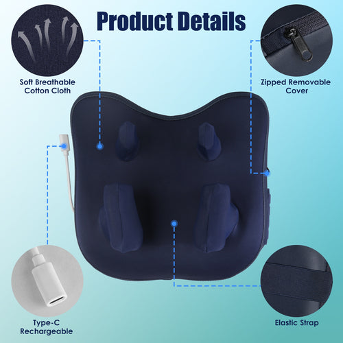 4D Deep Shiatsu Kneading Massager - 6 Nodes, 2 Heating Levels, 3 Intensities - Cordless With Auto Off Timer, Ideal For Neck & Back